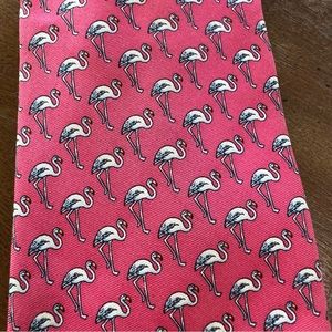 Brooks Basics Silk Tie Pink Flamingos